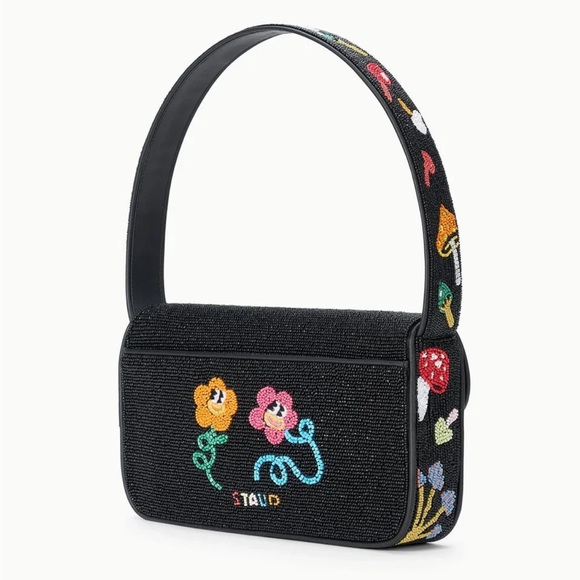 NWT STAUD TOMMY SHOULDER BEADED BAG SHROOMSCAPE SUPER CUTE - Picture 2 of 7